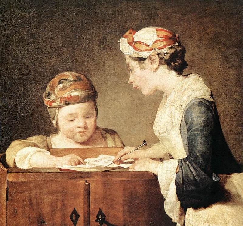 jean-Baptiste-Simeon Chardin The Young Schoolmistress Sweden oil painting art